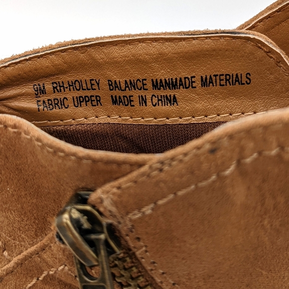 Ruff Hewn Holley Ankle Boots Wedge Heel Tan Brown Zippers Women's Size 9. - Picture 6 of 7